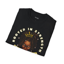 Load image into Gallery viewer, Rooted in Strength, Crowned in Locs- Unisex Softstyle T-Shirt