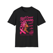 Load image into Gallery viewer, Breast Cancer Survivor T-Shirt | Pink Ribbon Woman Illustration