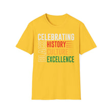 Load image into Gallery viewer, Celebrating Black History, Culture, Excellence T-Shirt