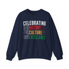 Load image into Gallery viewer, Celebrating Black History, Culture, Excellence Crewneck Sweatshirt