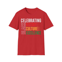 Load image into Gallery viewer, Celebrating Black History, Culture, Excellence T-Shirt