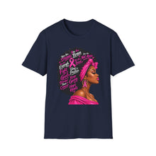 Load image into Gallery viewer, Breast Cancer Awareness Afro Woman T-Shirt
