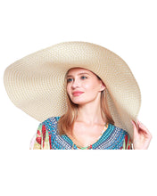 Load image into Gallery viewer, Solid Straw Sun Hat, Oversized Brim