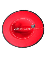 Load image into Gallery viewer, Red Bottom Belt Buckle Trim Fedora Hat
