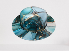 Load image into Gallery viewer, Marble Teal Fedora Hat
