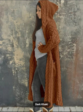 Load image into Gallery viewer, Hooded Ankle Length Sweater Cardigan