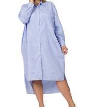 Load image into Gallery viewer, Striped Hi-Low Shirt Dress