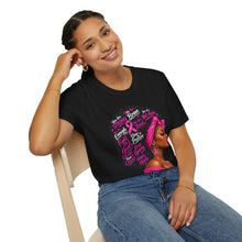 Load image into Gallery viewer, Breast Cancer Awareness Afro Woman T-Shirt

