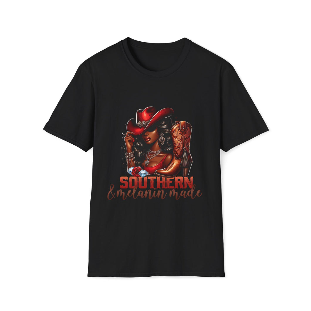 Southern & Melanin Made- Red, T-Shirt for Unisex