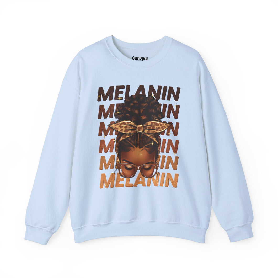 Melanin Woman with Bun Crewneck Sweatshirt