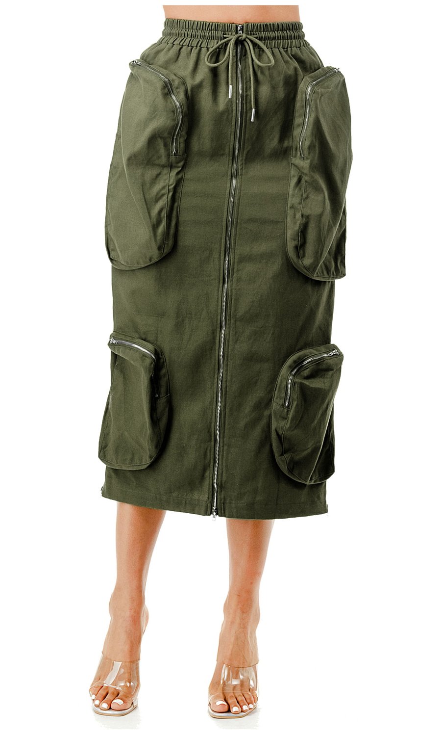 Cargo Midi Skirt - Plus Size