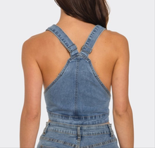 Load image into Gallery viewer, Denim Overall Cropped Top- Plus Size

