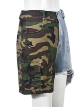 Load image into Gallery viewer, Camo Denim Shorts
