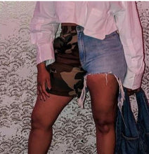 Load image into Gallery viewer, Camo Denim Shorts
