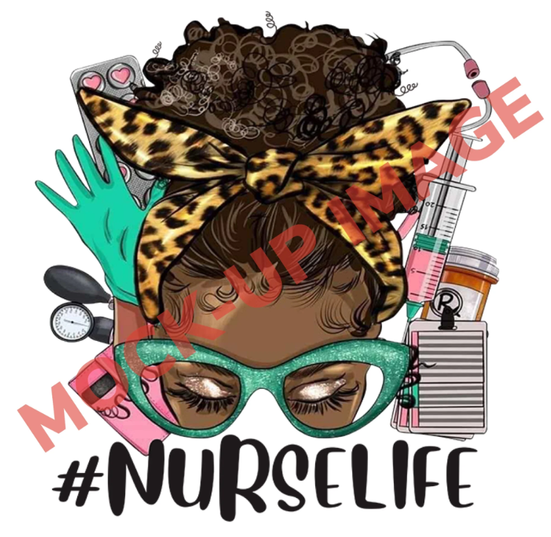 Messy Bun Nurse Life Crew Neck Sweatshirt Woman