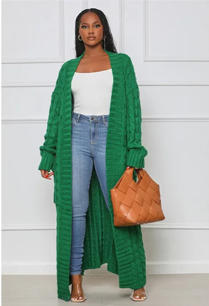 Knitted Ankle Length Cardigan