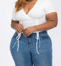 Load image into Gallery viewer,  Ribbed Ruched Drawstring
Top
