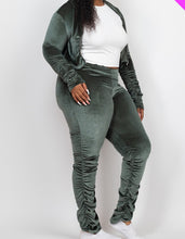 Load image into Gallery viewer, Greener on My Side Velour Jacket &amp; Pants Set
