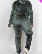 Load image into Gallery viewer, Greener on My Side Velour Jacket &amp; Pants Set
