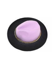 Load image into Gallery viewer, Ombre Lavender/Black Chain Fedora Hat
