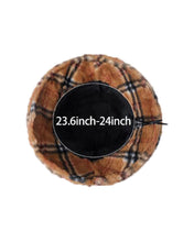 Load image into Gallery viewer, Faux Fur Tan Plaid Bucket Hat
