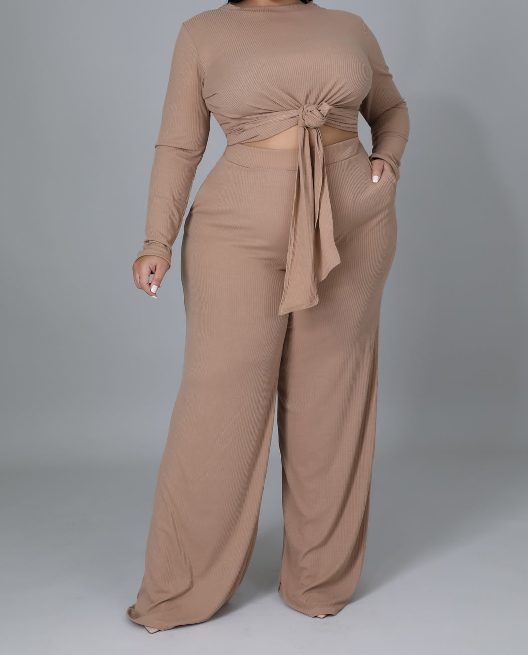 Sunday Brunch Long Sleeve Top and High Waisted Pant Set