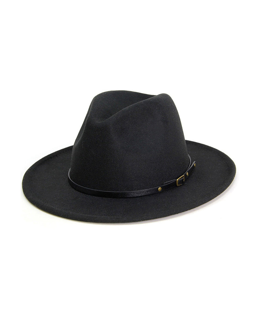 Red Bottom Belt Buckle Trim Fedora Hat